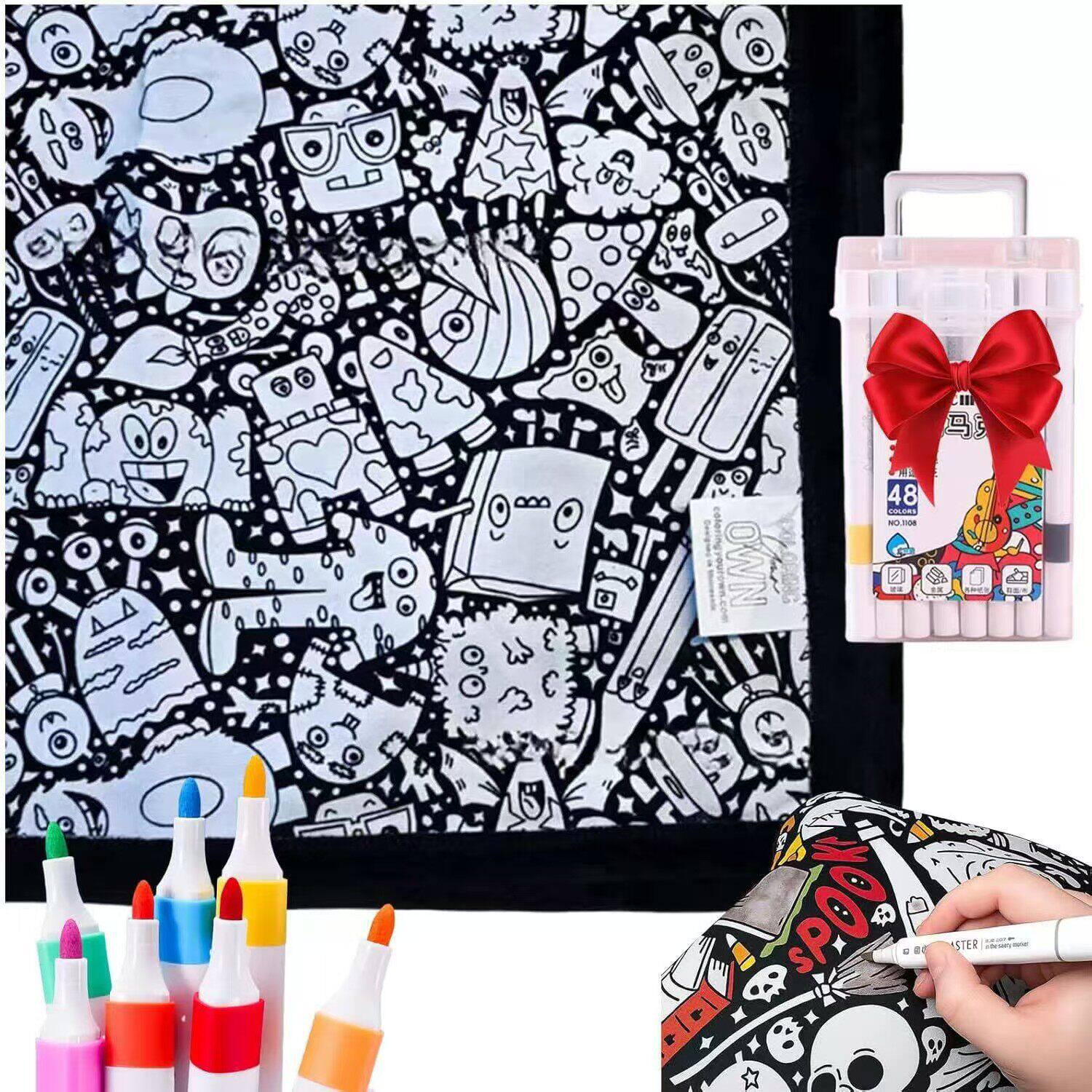 Reusable Washable Colouring Blanket – Creative Activity Throw (150×115cm)