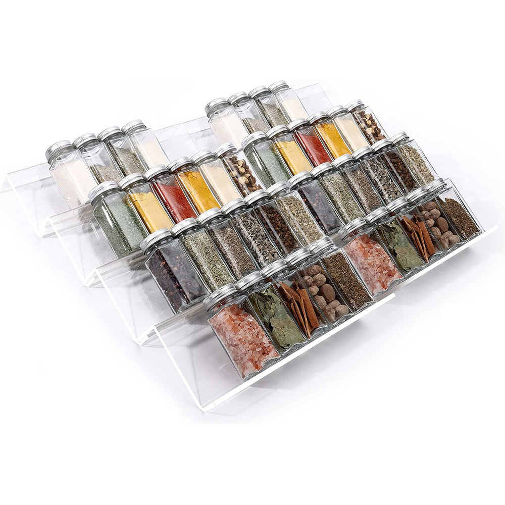Kitchen Acrylic Spice Display Storage Rack – Punch-Free, Modern Design