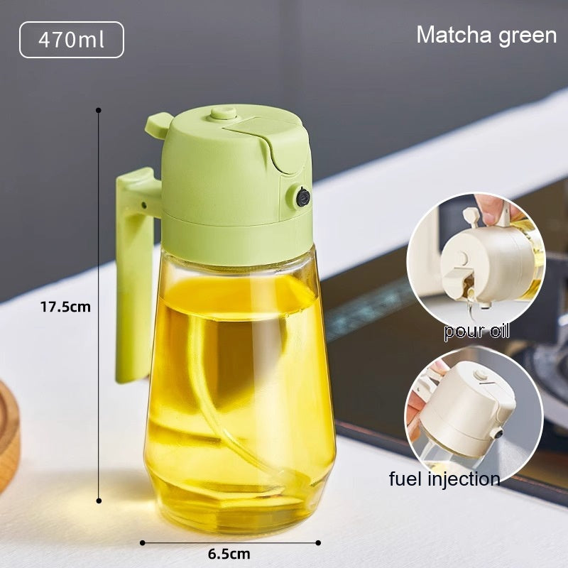 470ml 2-in-1 Olive Oil Sprayer & Pour Dispenser – Glass Bottle for Cooking & BBQ