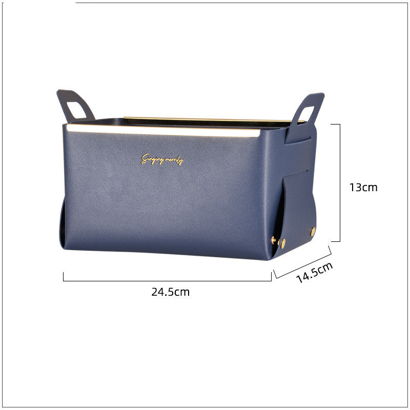 Leather Storage Box With Handle – Foldable PU Storage Basket