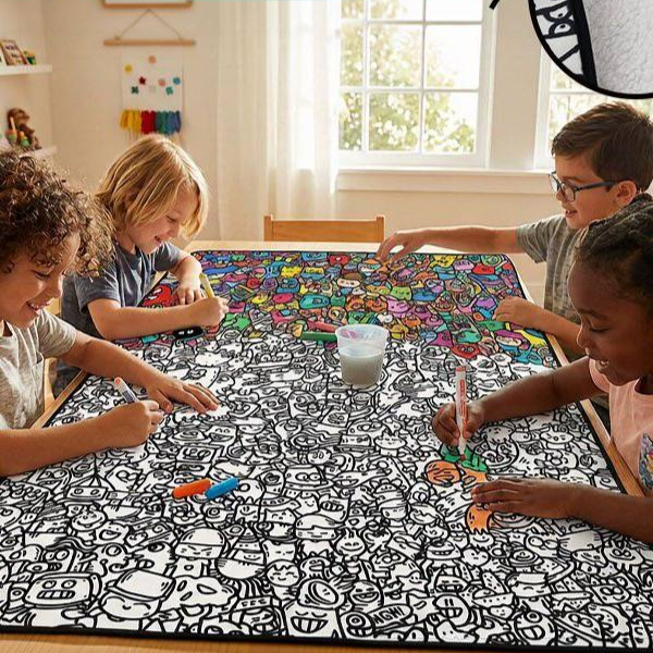 Reusable Washable Colouring Blanket – Creative Activity Throw (150×115cm)