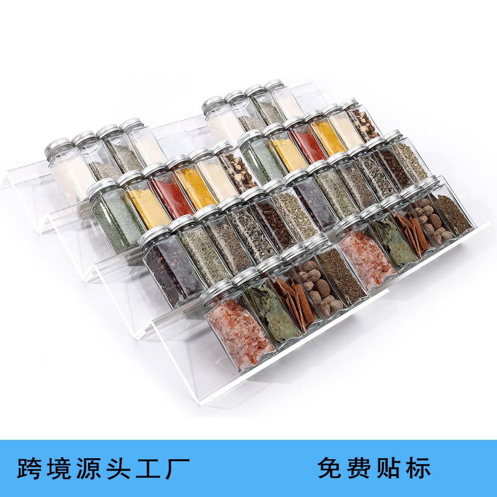 Kitchen Acrylic Spice Display Storage Rack – Punch-Free, Modern Design