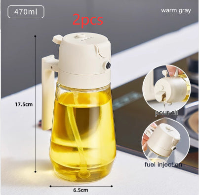 470ml 2-in-1 Olive Oil Sprayer & Pour Dispenser – Glass Bottle for Cooking & BBQ