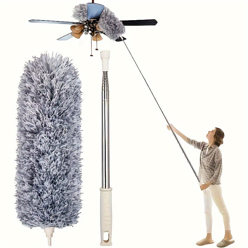 Versatile Retractable Duster with Bendable Head – Extendable & Flexible Cleaning Tool