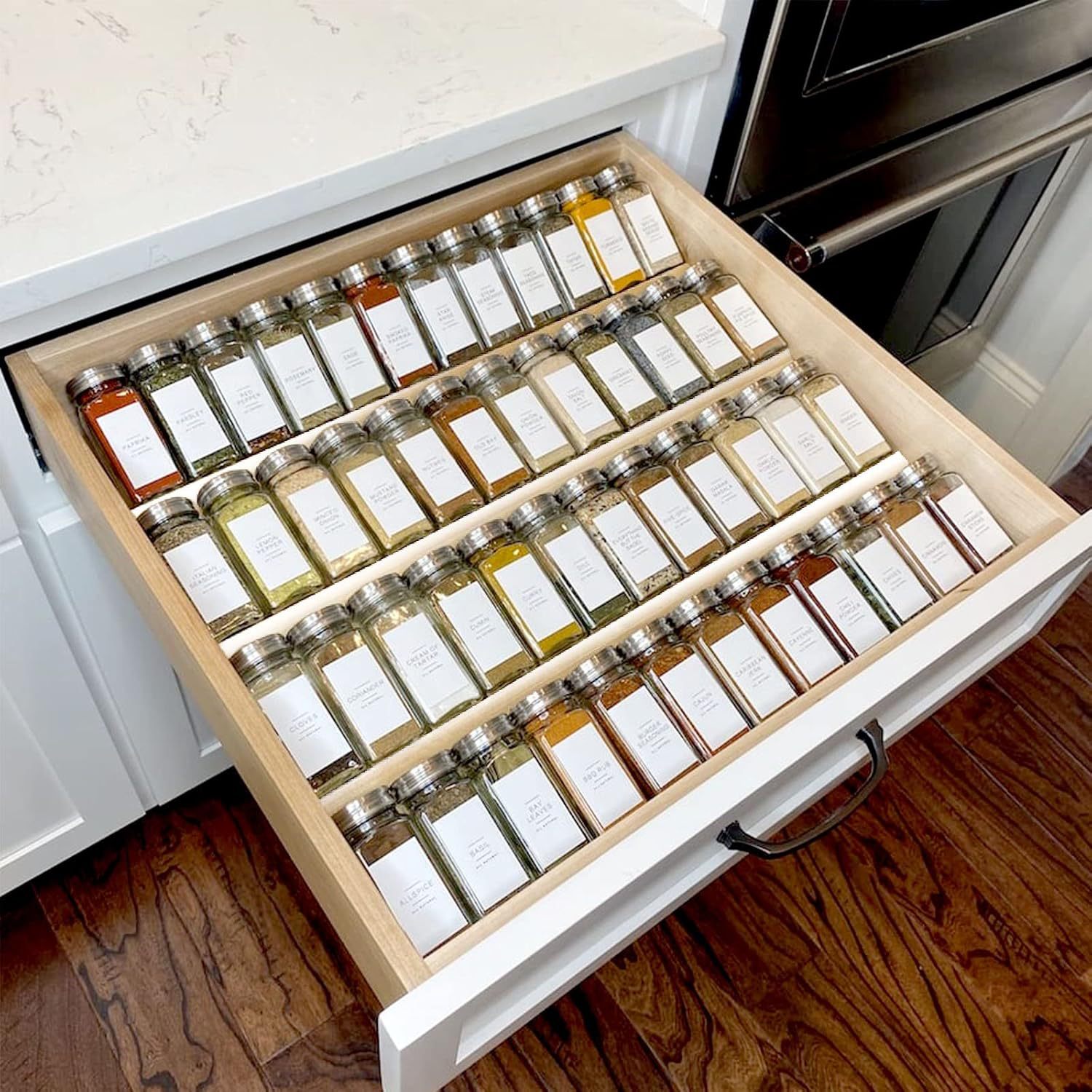 Kitchen Acrylic Spice Display Storage Rack – Punch-Free, Modern Design