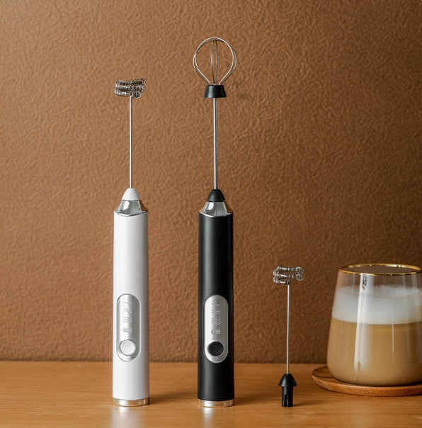 Electric Handheld Milk Frother – Three-Speed Cordless Coffee & Milk Foam Frother