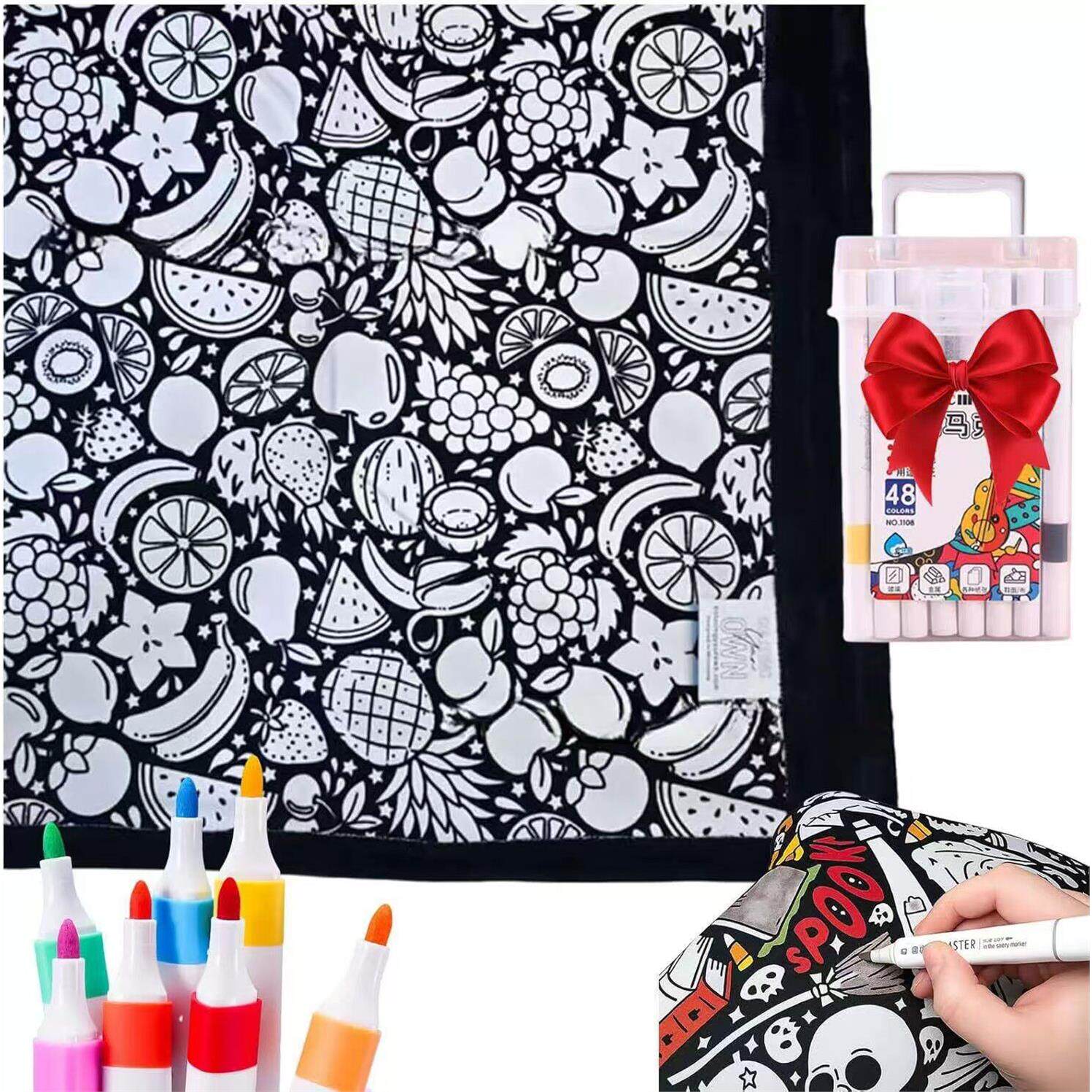 Reusable Washable Colouring Blanket – Creative Activity Throw (150×115cm)