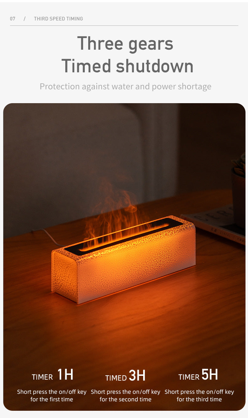 SavvyNest & Co Cozy Flame Aroma Diffuser – LED Fireplace Mist Humidifier for Relaxing Spaces