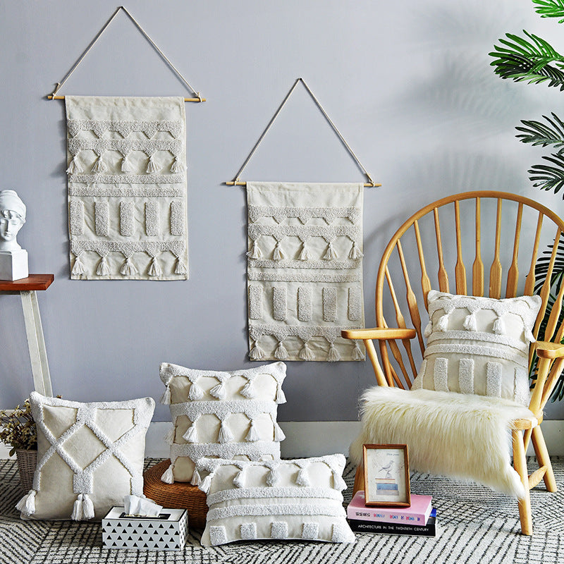 Nordic Moroccan Tufted Throw Pillow Cover