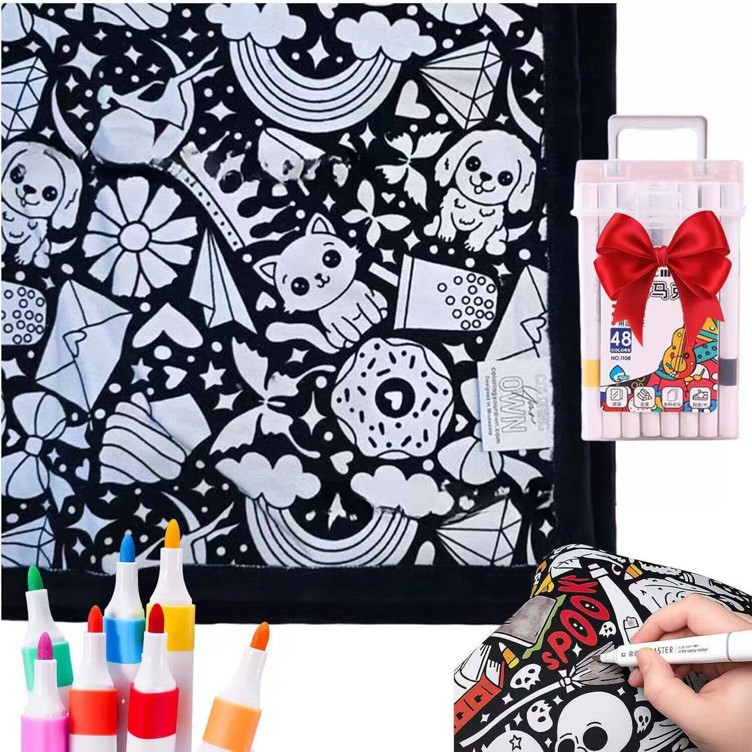 Reusable Washable Colouring Blanket – Creative Activity Throw (150×115cm)