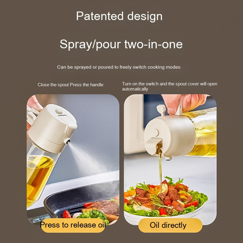 470ml 2-in-1 Olive Oil Sprayer & Pour Dispenser – Glass Bottle for Cooking & BBQ