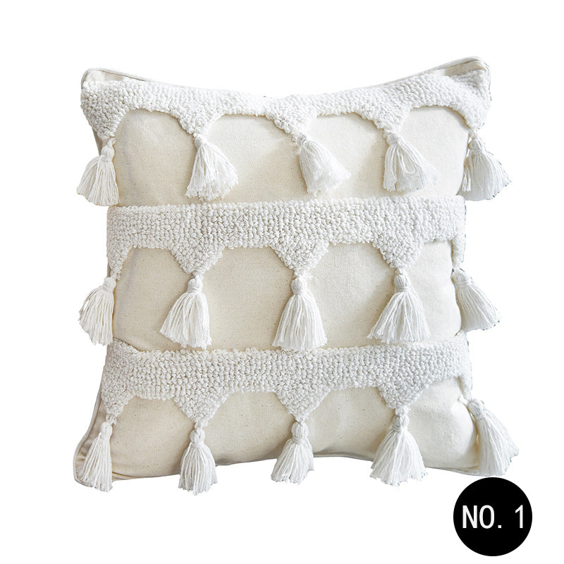 Nordic Moroccan Tufted Throw Pillow Cover
