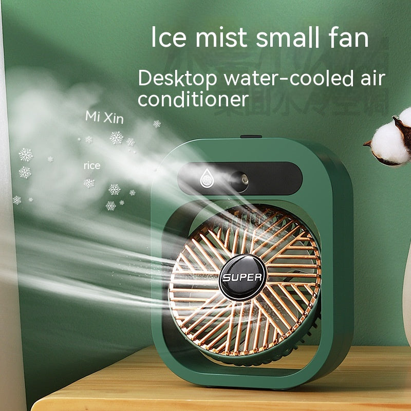 Air Conditioning Desk Misting Fan – Portable USB Rechargeable 3-Speed Mist Fan