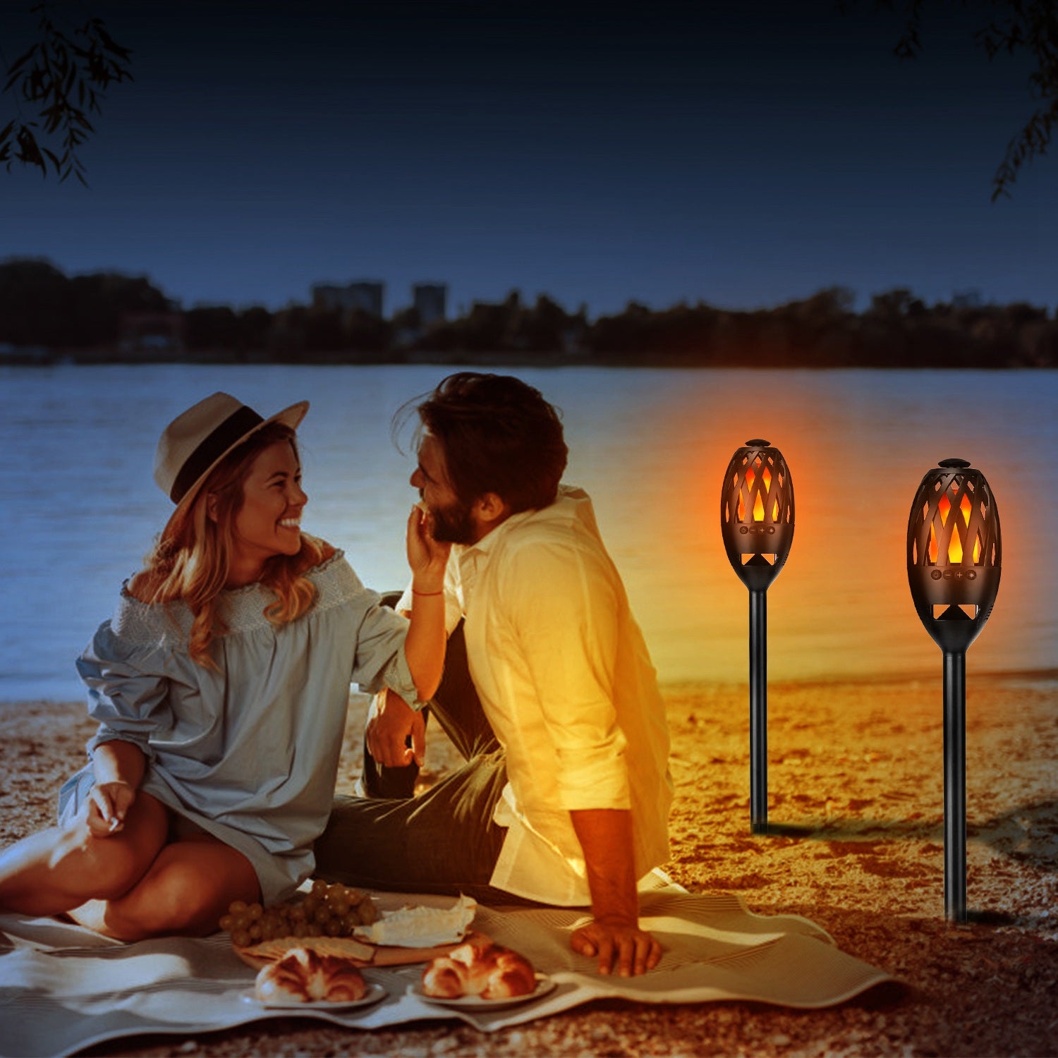 LED Flame Torch Bluetooth Speaker – Party, Patio, Camping Outdoor Light