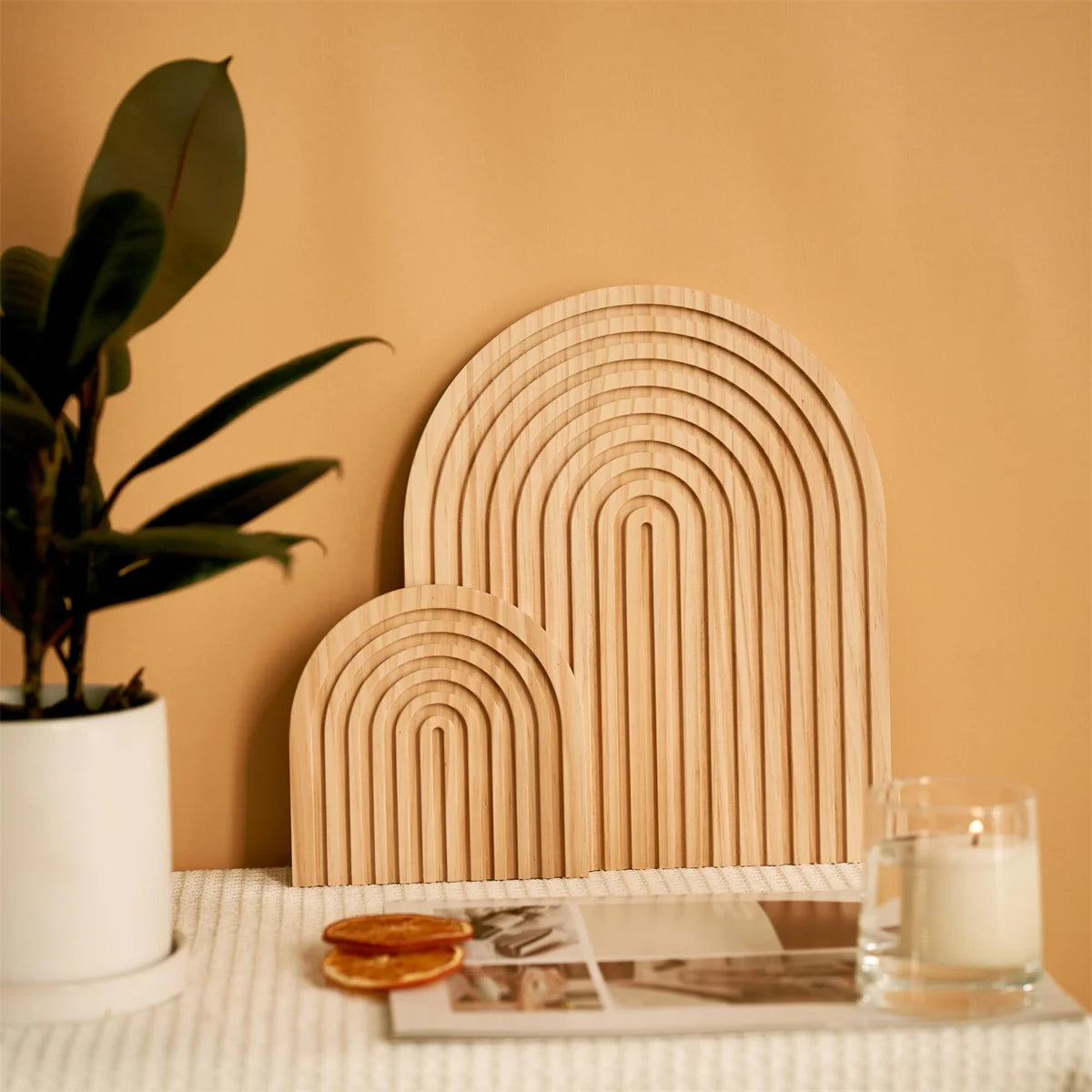 Wave Arch Wooden Serving & Styling Board – Boho Kitchen Decor