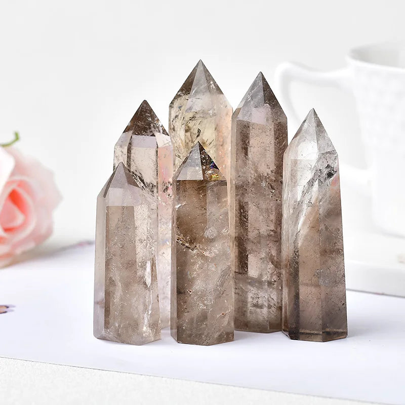 Smoky Quartz Crystal Tower – Calm Energy Decor (50–80mm)