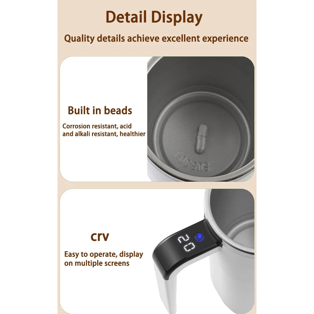 Automatic Self-Stirring Ceramic Coffee Mug – Rechargeable Magnetic Mixing Cup 380ML