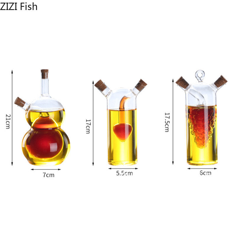 2-in-1 Double Layer Glass Oil & Vinegar Bottle – Dual Sauce Dispenser