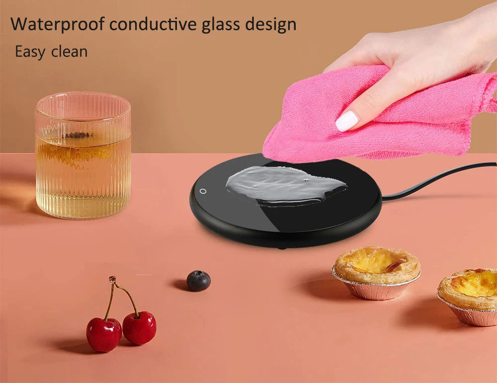 Electric Coffee Mug Warmer – Temperature Control Heating Pad for Home & Office