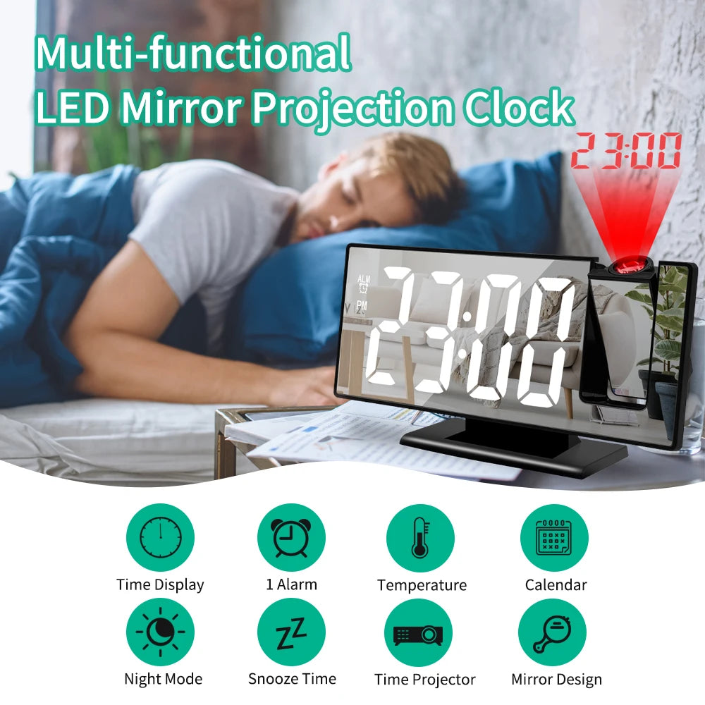 CeilingGlow™ Projection Alarm Clock