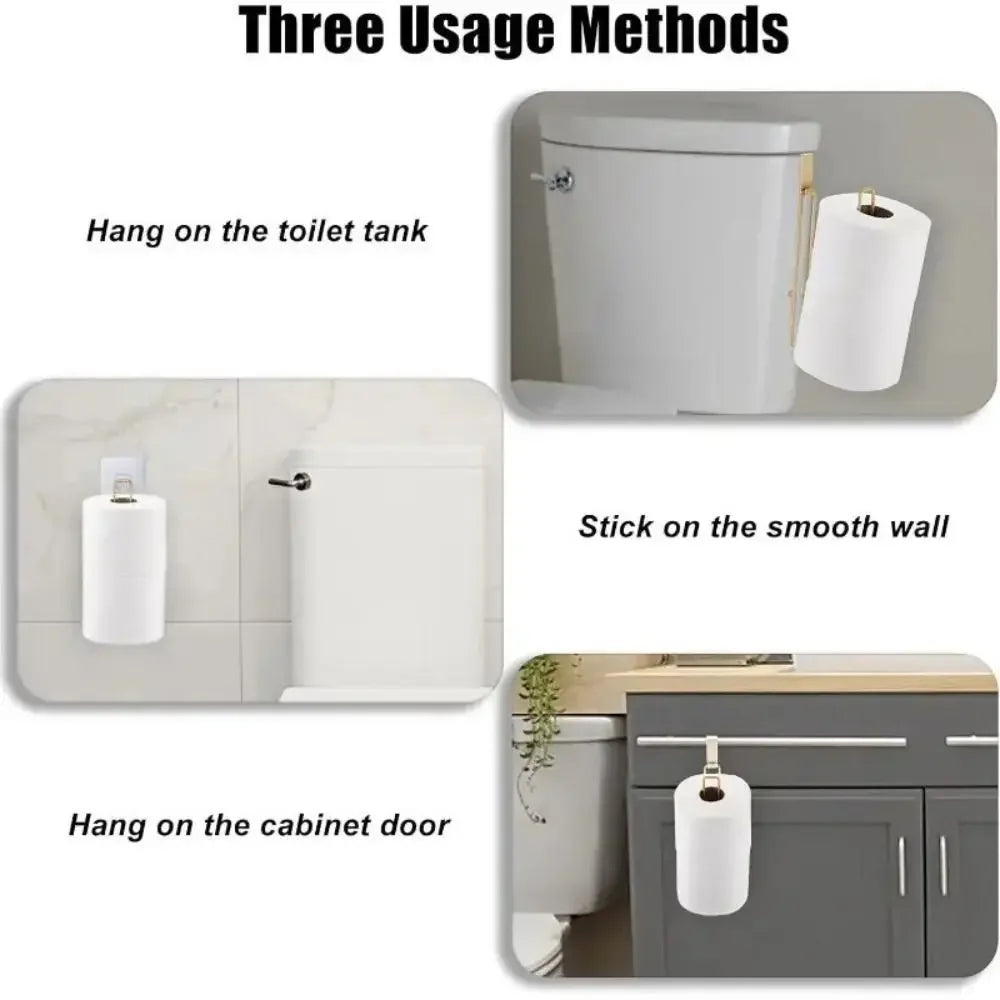 No-Drill Metal Paper Towel & Tissue Holder