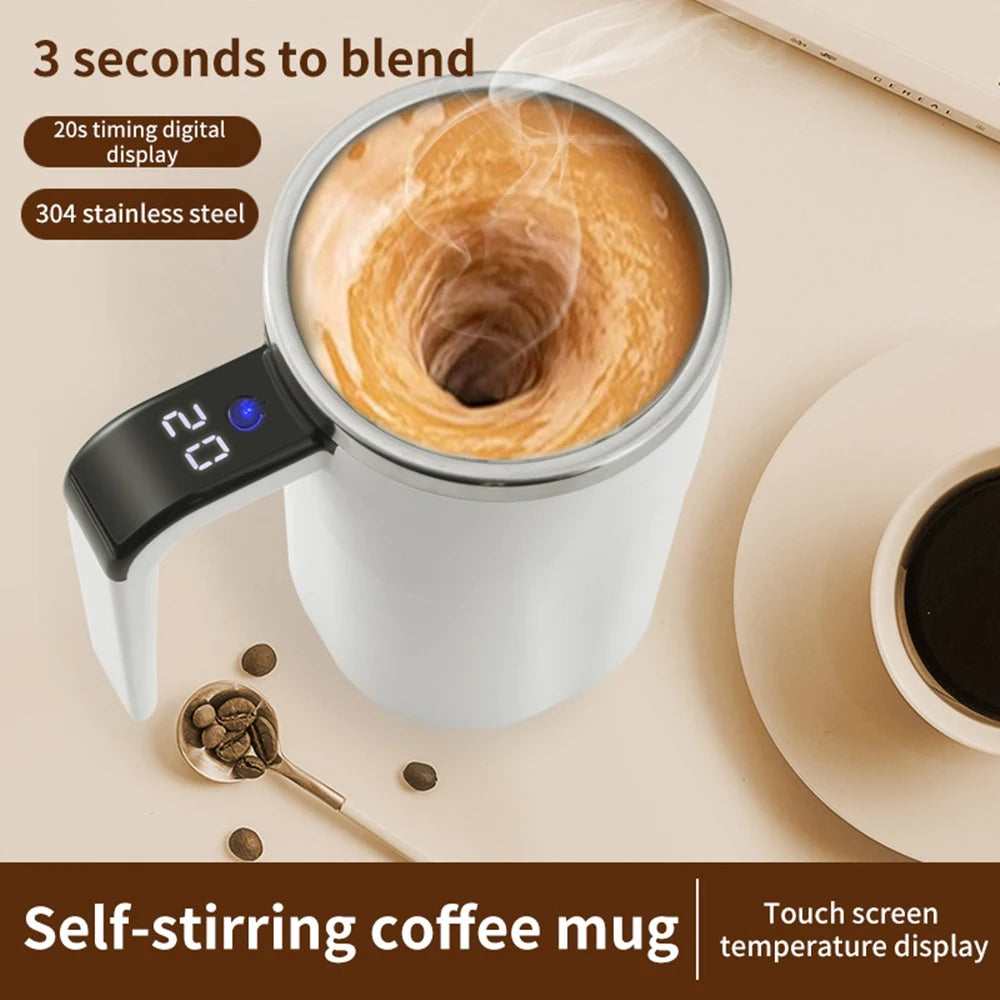 Automatic Self-Stirring Ceramic Coffee Mug – Rechargeable Magnetic Mixing Cup 380ML