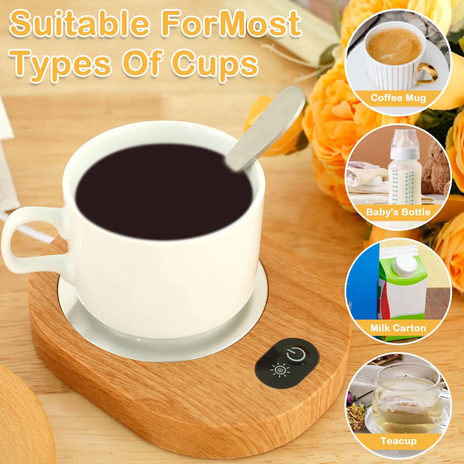 Electric USB Mug Warmer – Constant Temperature Coffee Cup Heater for Home & Office