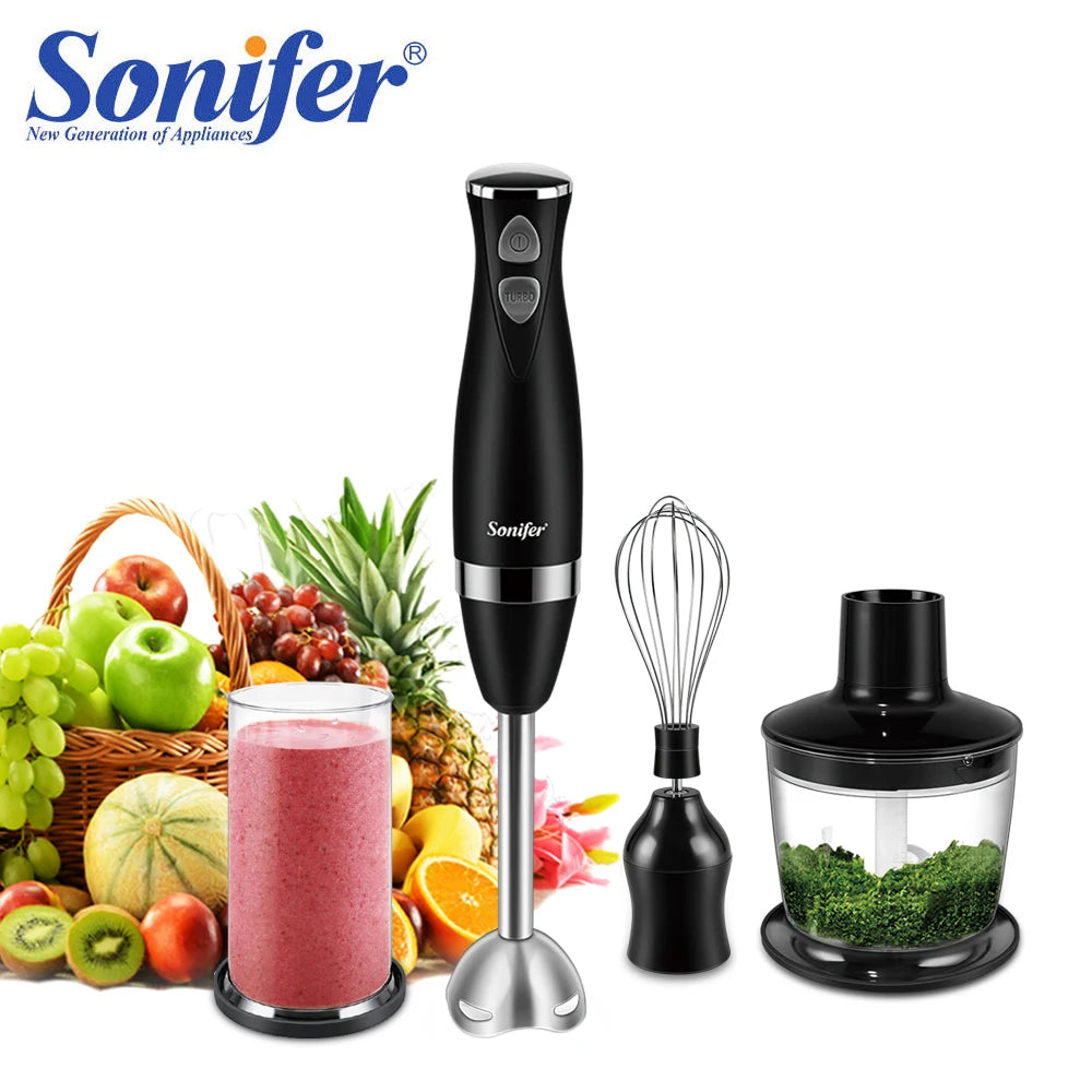 Sonifer 3 in 1 Immersion Blender Electric Hand Blender 500 W with Detachable Base Chopper & Whisk – For Juices, Jams & Minced Meat