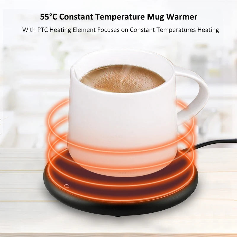 Electric Coffee Mug Warmer – Temperature Control Heating Pad for Home & Office