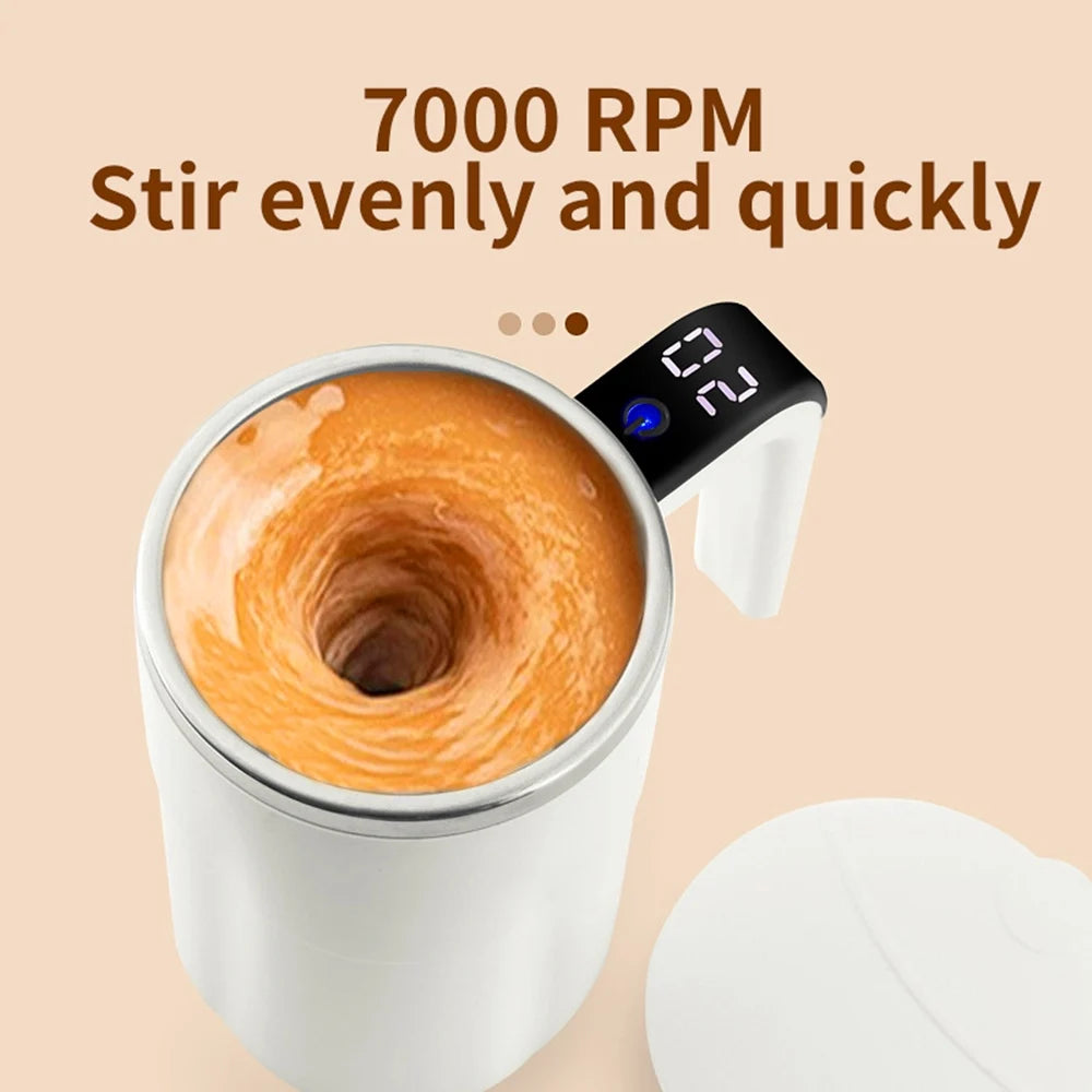 Automatic Self-Stirring Ceramic Coffee Mug – Rechargeable Magnetic Mixing Cup 380ML