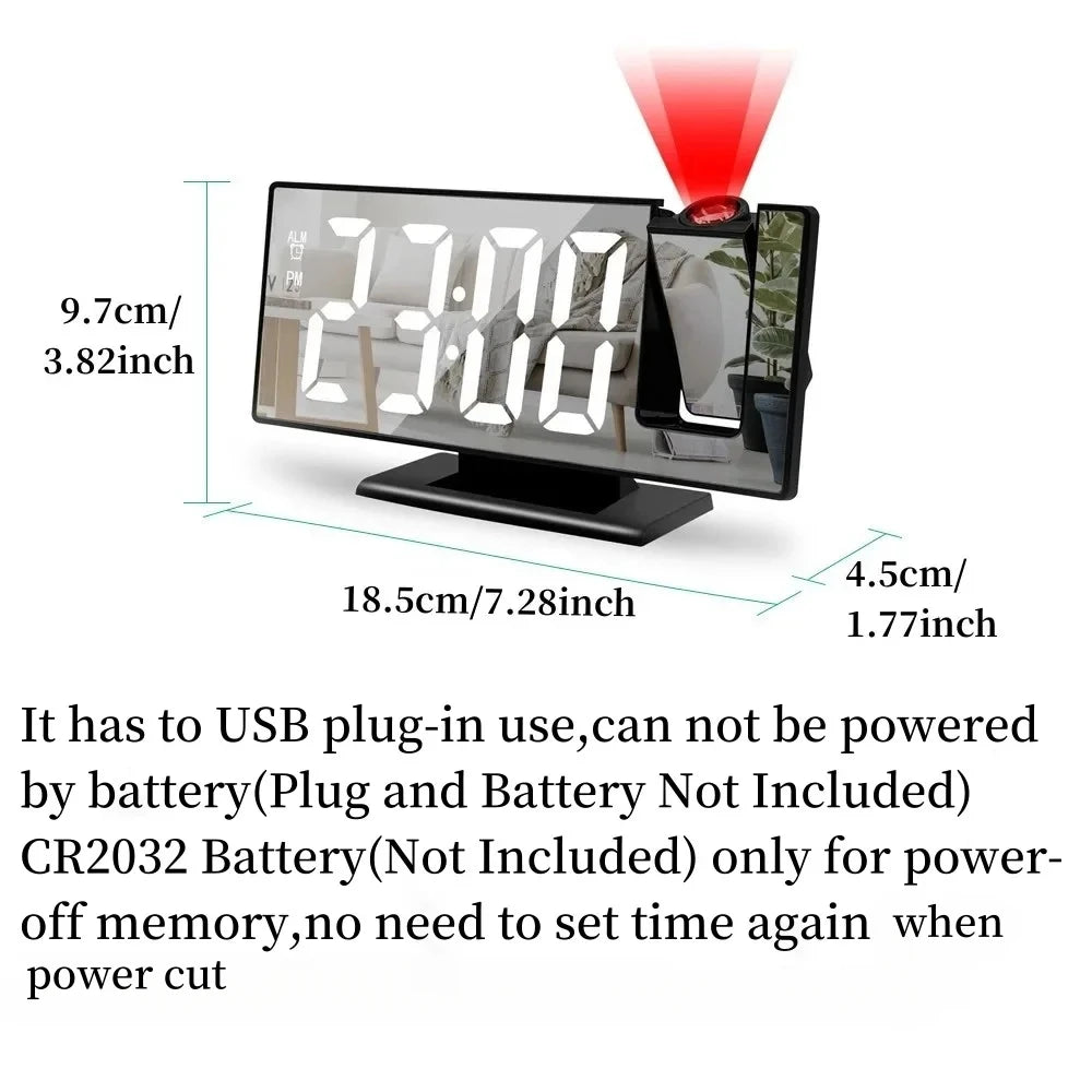 CeilingGlow™ Projection Alarm Clock