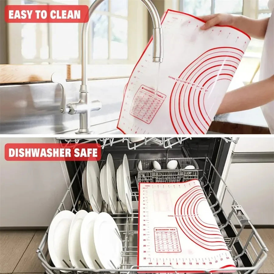 Non-Stick Silicone Baking & Dough Mat – Reusable Kitchen Kneading Mat