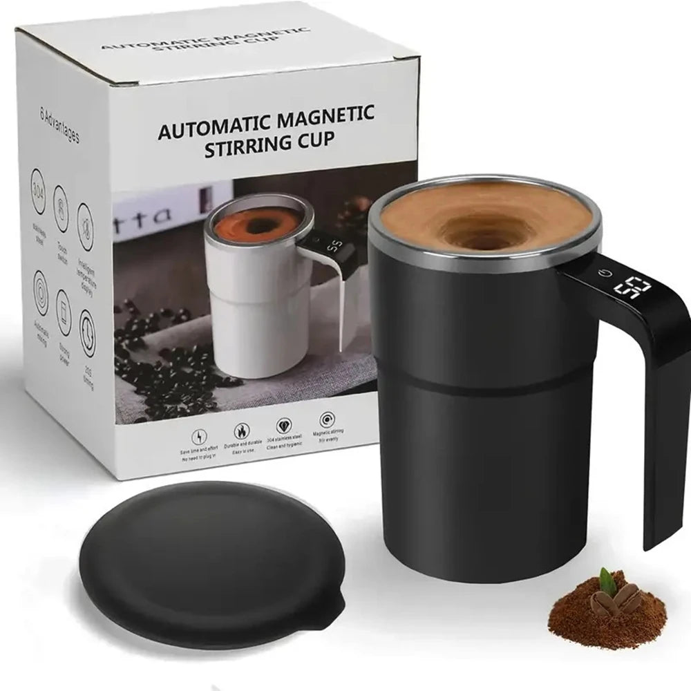 Automatic Self-Stirring Ceramic Coffee Mug – Rechargeable Magnetic Mixing Cup 380ML