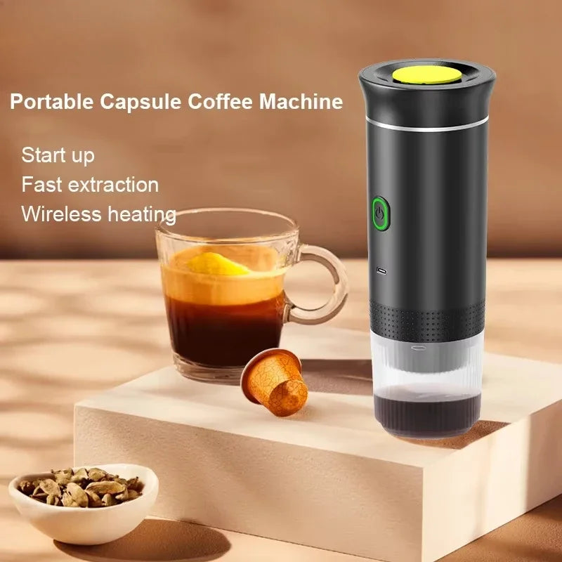 3-in-1 Wireless Portable Espresso Coffee Machine – Capsule & Ground Coffee Travel Maker