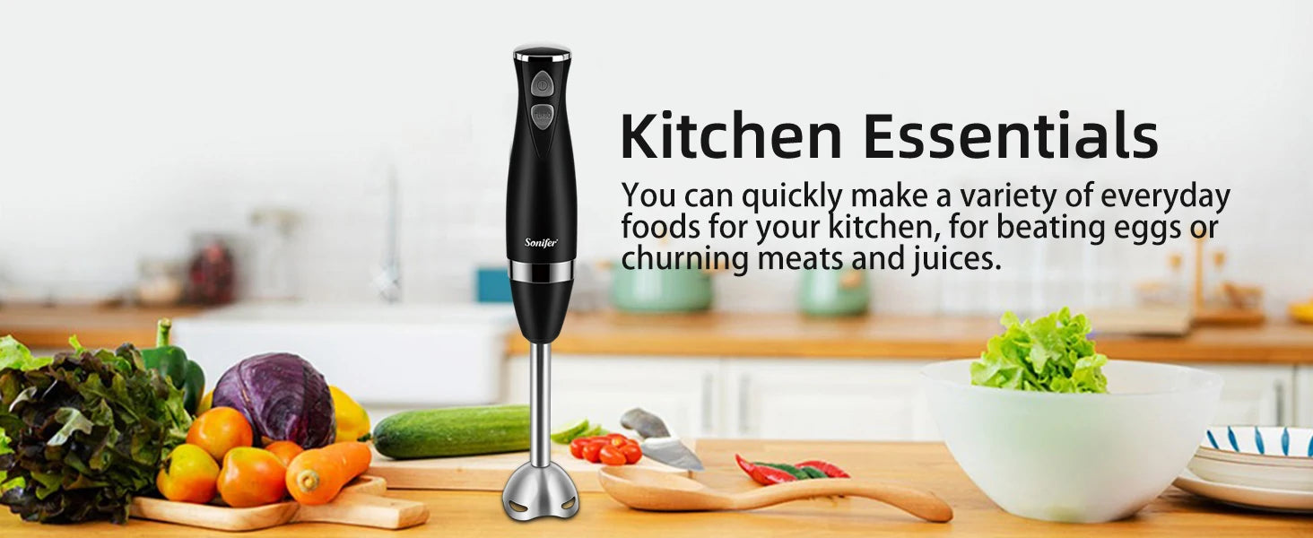 Sonifer 3 in 1 Immersion Blender Electric Hand Blender 500 W with Detachable Base Chopper & Whisk – For Juices, Jams & Minced Meat