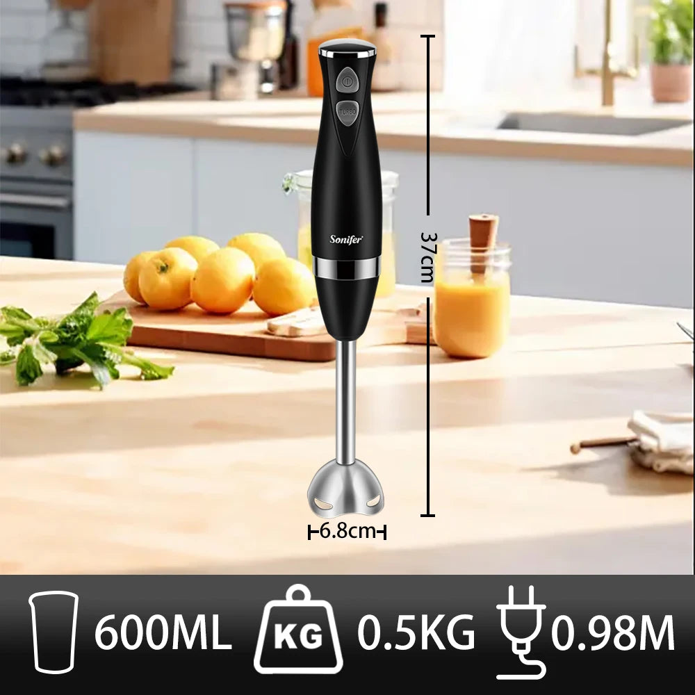 Sonifer 3 in 1 Immersion Blender Electric Hand Blender 500 W with Detachable Base Chopper & Whisk – For Juices, Jams & Minced Meat