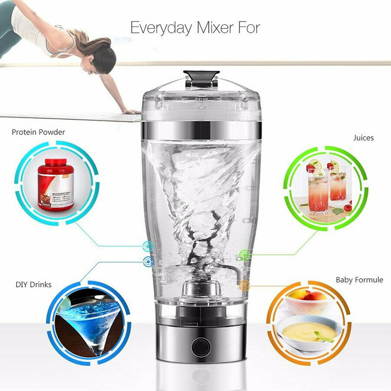 Electric USB Protein Shake Blender Cup – Portable Sports & Fitness Mixer, Milk, Coffee & Powder Drinks