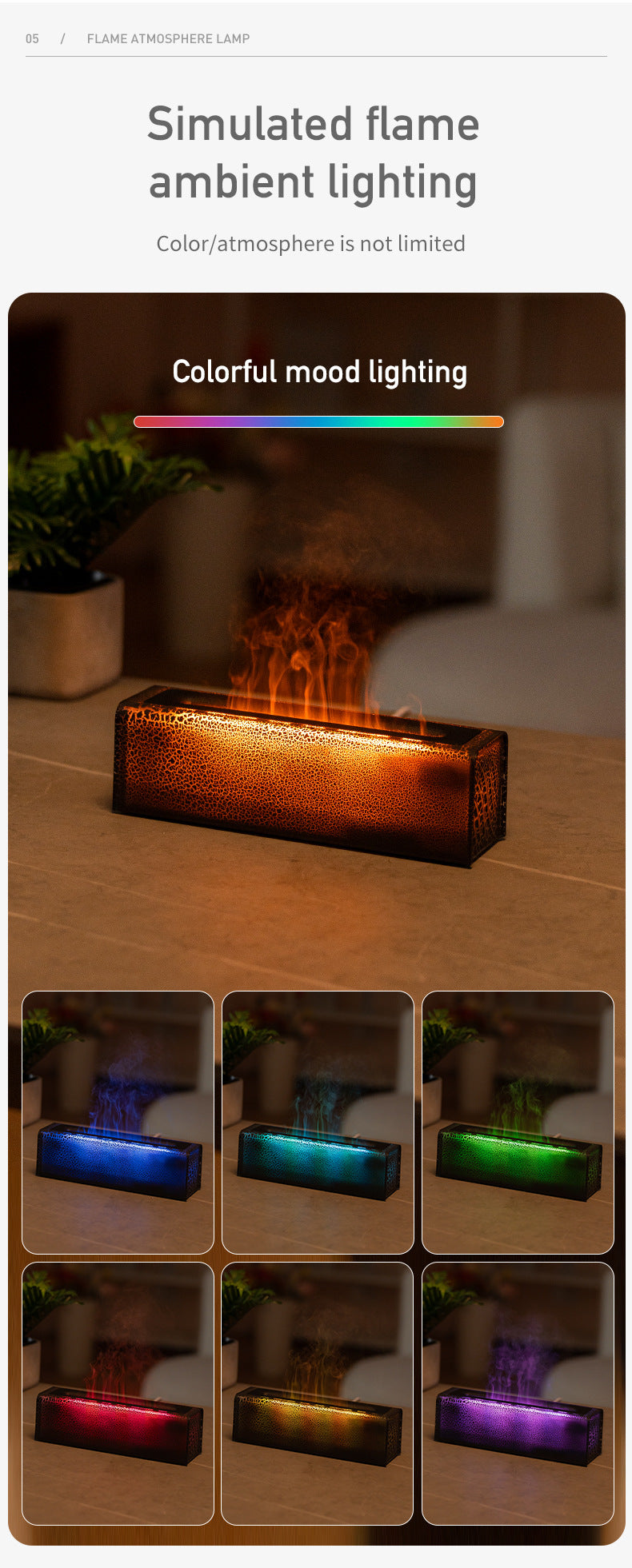 SavvyNest & Co Cozy Flame Aroma Diffuser – LED Fireplace Mist Humidifier for Relaxing Spaces