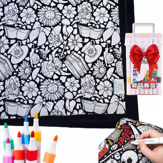 Reusable Washable Colouring Blanket – Creative Activity Throw (150×115cm)