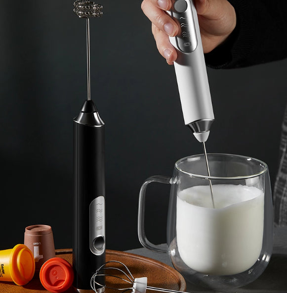 Electric Handheld Milk Frother – Three-Speed Cordless Coffee & Milk Foam Frother
