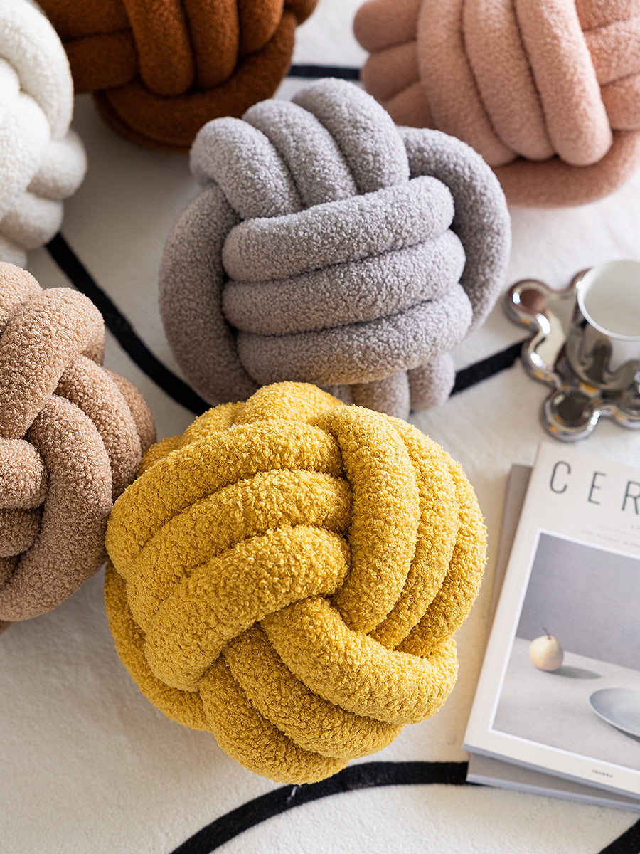 Sofa Living Room Spherical Lamb Wool Bedside Cushion – Nordic Round Pillow