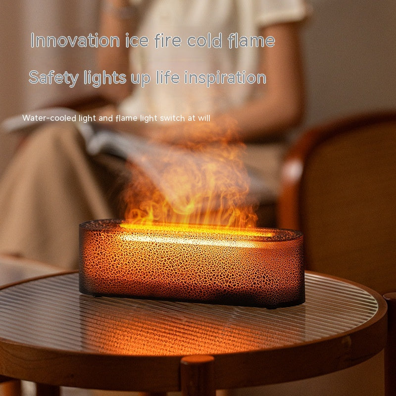 SavvyNest & Co Cozy Flame Aroma Diffuser – LED Fireplace Mist Humidifier for Relaxing Spaces