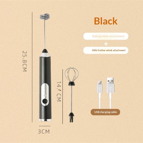 Electric Handheld Milk Frother – Three-Speed Cordless Coffee & Milk Foam Frother