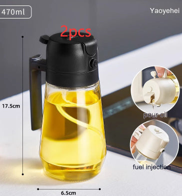 470ml 2-in-1 Olive Oil Sprayer & Pour Dispenser – Glass Bottle for Cooking & BBQ